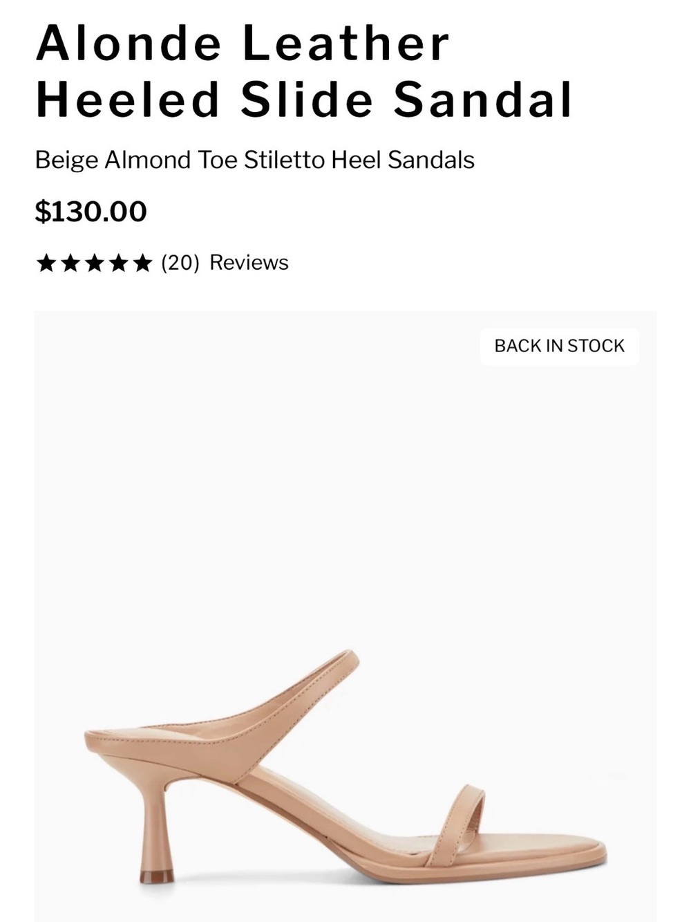 NWOT Marc Fisher Alonde Leather Heeled Slide Sandal 7